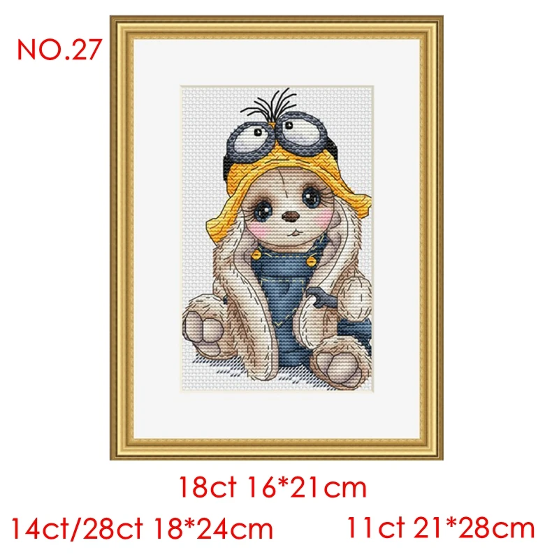 The cross-stitch set 28CT, 18CT, 14CT and 11CT can be selected as the hand-made material pack of printed fabric saga pilot rabbi