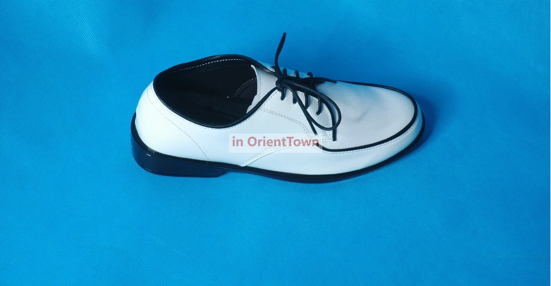 Street Dance Pure White Black Edged Mirror Surface Leather Shoes Popping Locking Chunk Shoes Black Red Edged Mirror Surface Shoe