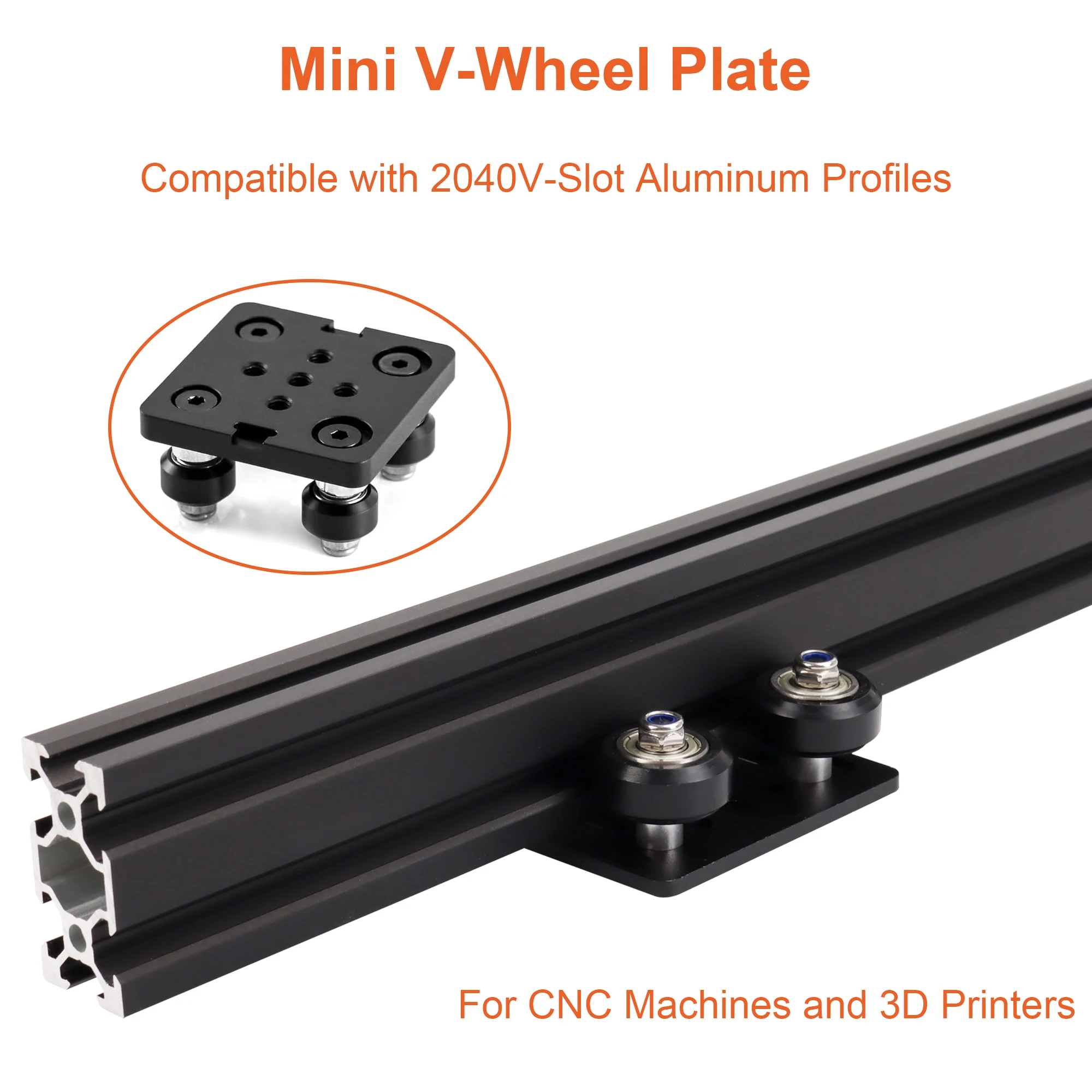 Profilé en aluminium anodisé noir V-slot 2040, norme européenne, extrusion 100-800mm, rail linéaire pour CNC, imprimante 3D, travail de calcul, 1 pièce
