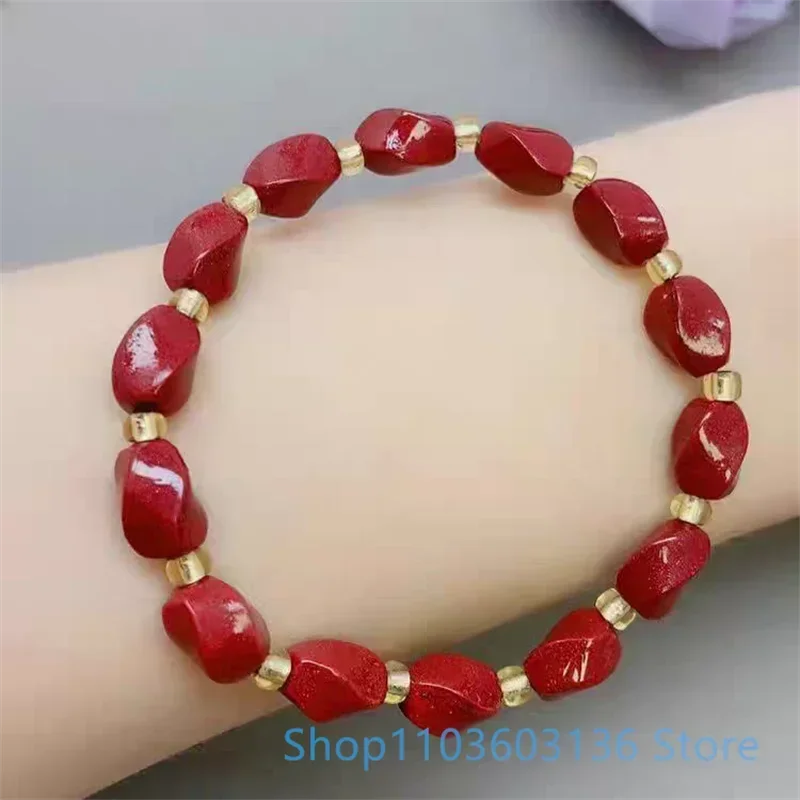 سوار الزنجفر الطبيعي النقي منحوت يدويًا سوار مجوهرات بوذي على شكل قلب سوار على شكل زهرة للرجال خرز الزنجفر الفاخر