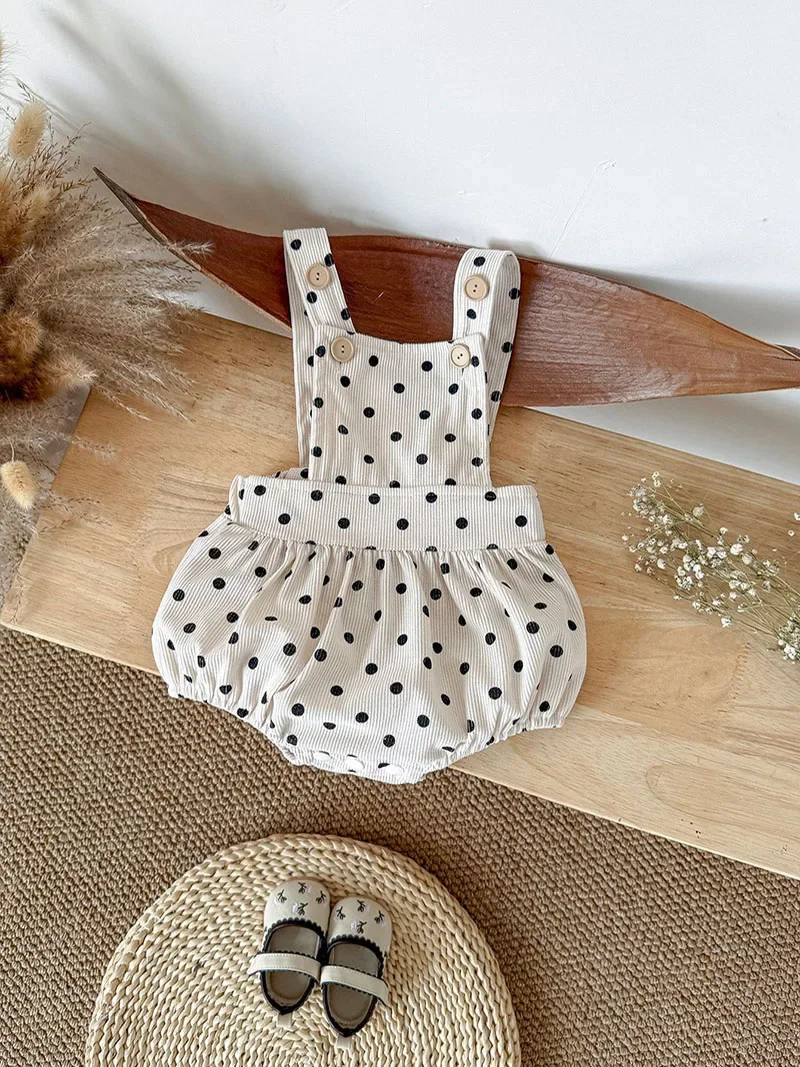 

MILANCEL Autumn Baby Bodysuit 1-18M Cute Dots Toddler Girls Corduroy Jumpsuit Cute Loose Korean Infant boys One Piece