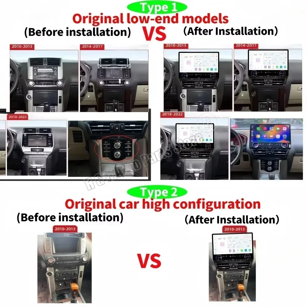 Android Screen Carplay For Toyota Land Cruiser Prado 150 2010-2021 16.8 inch  Navigation Car Radio Stereo Car Multimedia Player