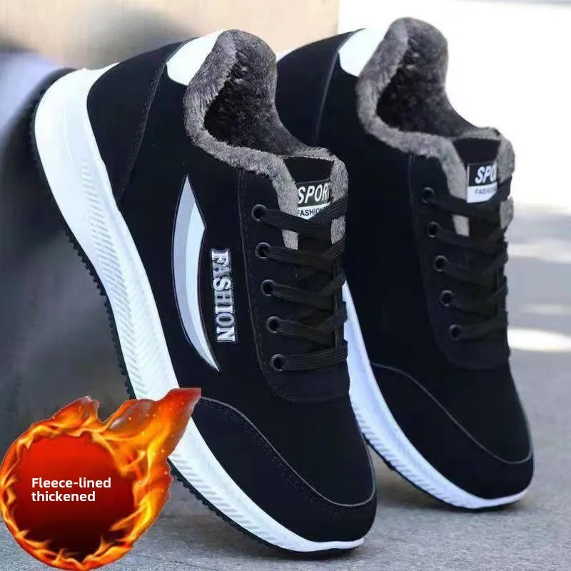 Winter Shoes Mens Snow Boots Thick Fur Non-slip Sneakers Male Cotton Ankle Boots Lightweight Outdoor Hiking Warm Walking Shoes