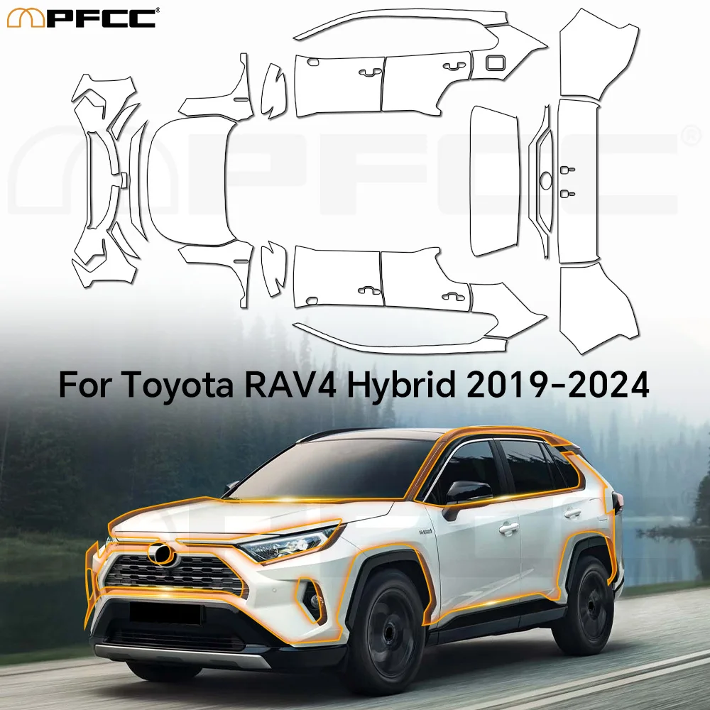 

For Toyota RAV4 Hybrid 2019-2023 High Quality Self-Healing Transparent 8.5mil Precut Car Paint Protection PPF Car Accessories