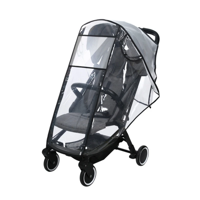 L5YF Versatile Stroller Rain Cover Windproof Shield Tear resistant for Most Standard sized Single Baby Stroller Pram