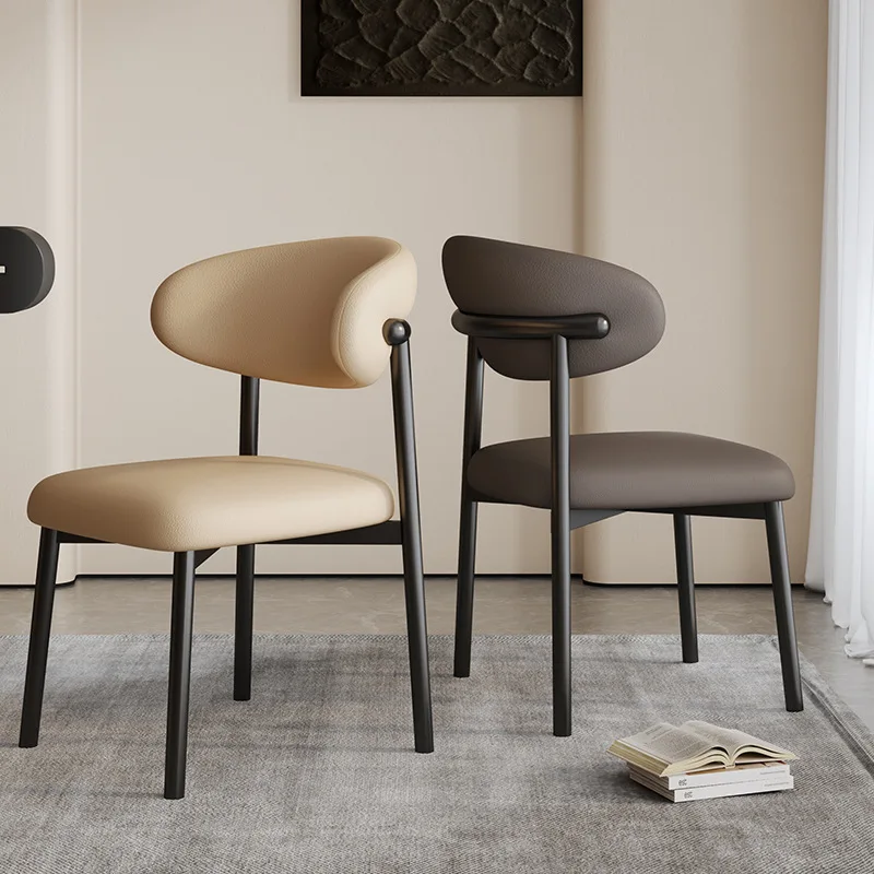 Household Metal Dining Chair Garden Leisure Chair Bedroom Cafe Armless Backrest Chair Dressing Stool