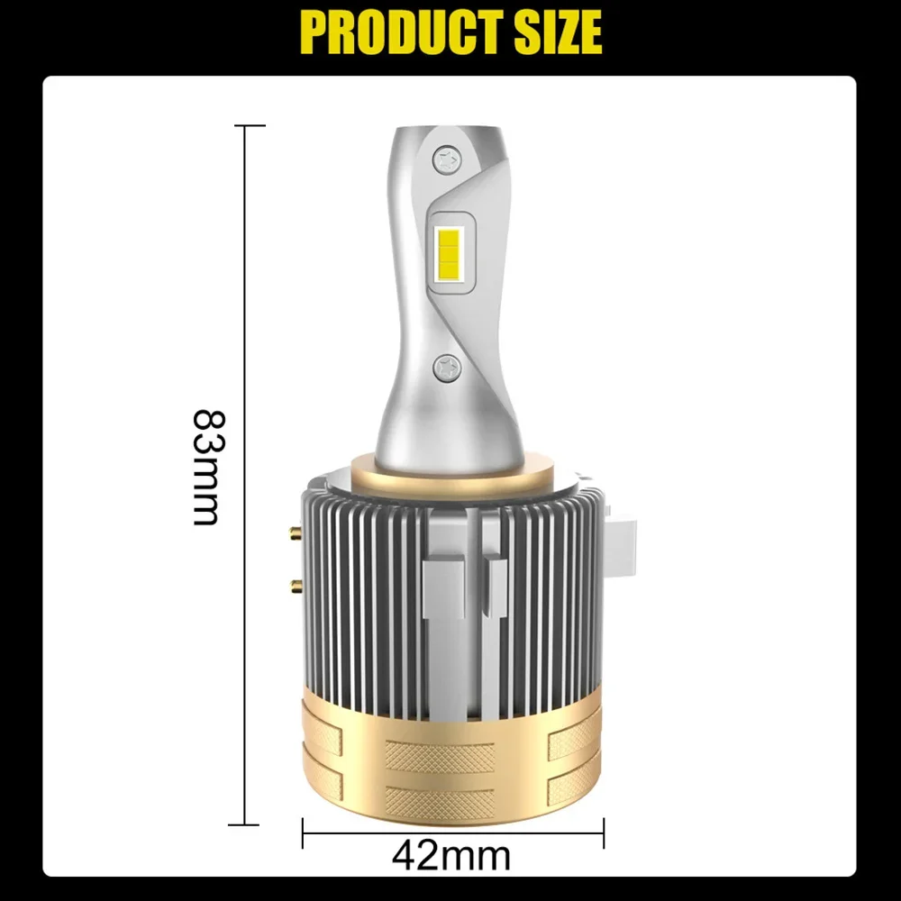 GH7 LED Headlight Bulbs 1860 3570 Chips Decoding Integrated for Golf Car