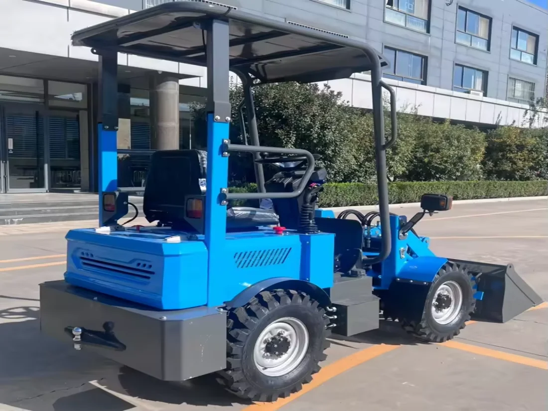 Hot Sale small farm electric mini wheel loader 400kg 800kg 1 ton 4x4 Factory customized electric front loader 4x4 Electric Front