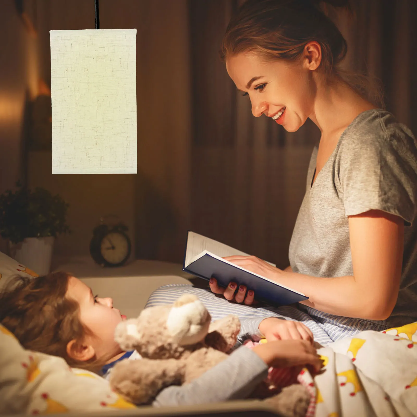 

Linen Lampshade 20cmx12cm Cloth Cover Rectangular Light Shade Decor Bedroom Living Room Study Office Lighting Accessories Chic