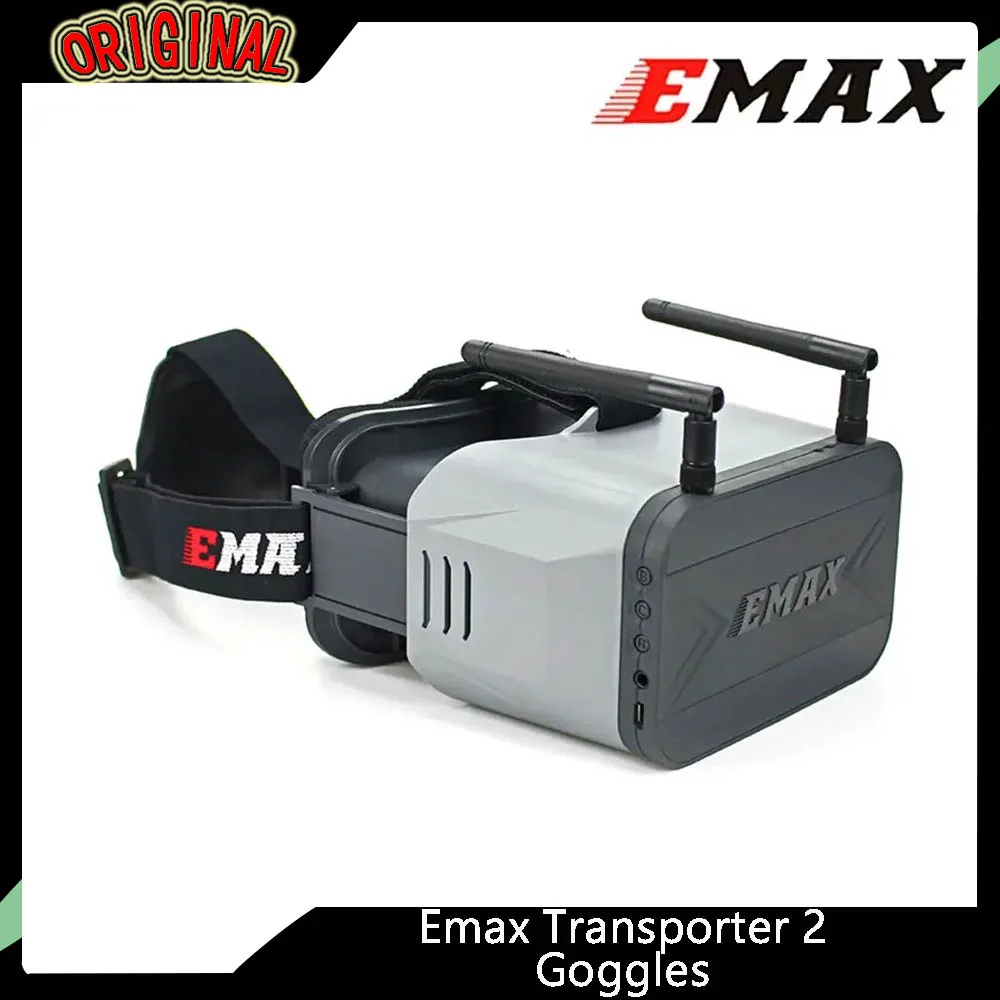 

Emax Transporter 2 FPV Goggles - 4.3" 5.8Ghz Dual Antennas, Compatible with Tinyhawk & RC FPV Racing Drone, HD FPV Glasses