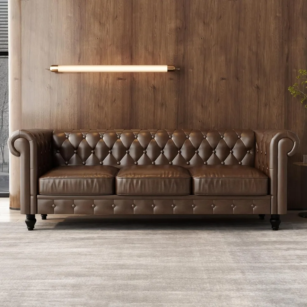 

Leather sofa, living room 3 seater sofa sofa comfortable and soft, sturdy and durable, for office, bedroom apartment