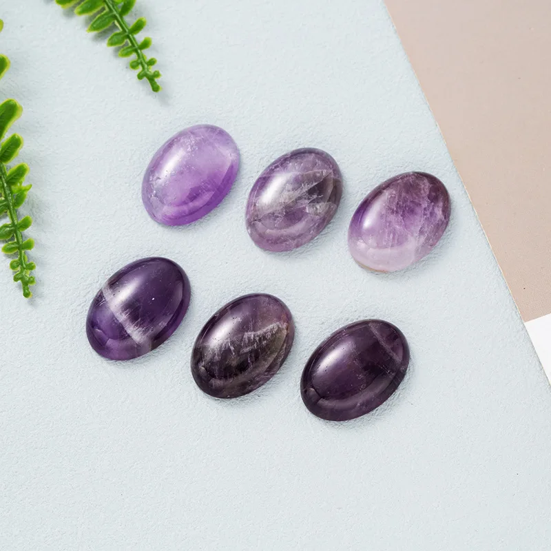 Wholesale 1pcs A QualitNatural Amethyst Bead Cabochon,30x40mm 22x30mm 18x25mm Oval Gemstone Cabochon Ring Face For Jewelry