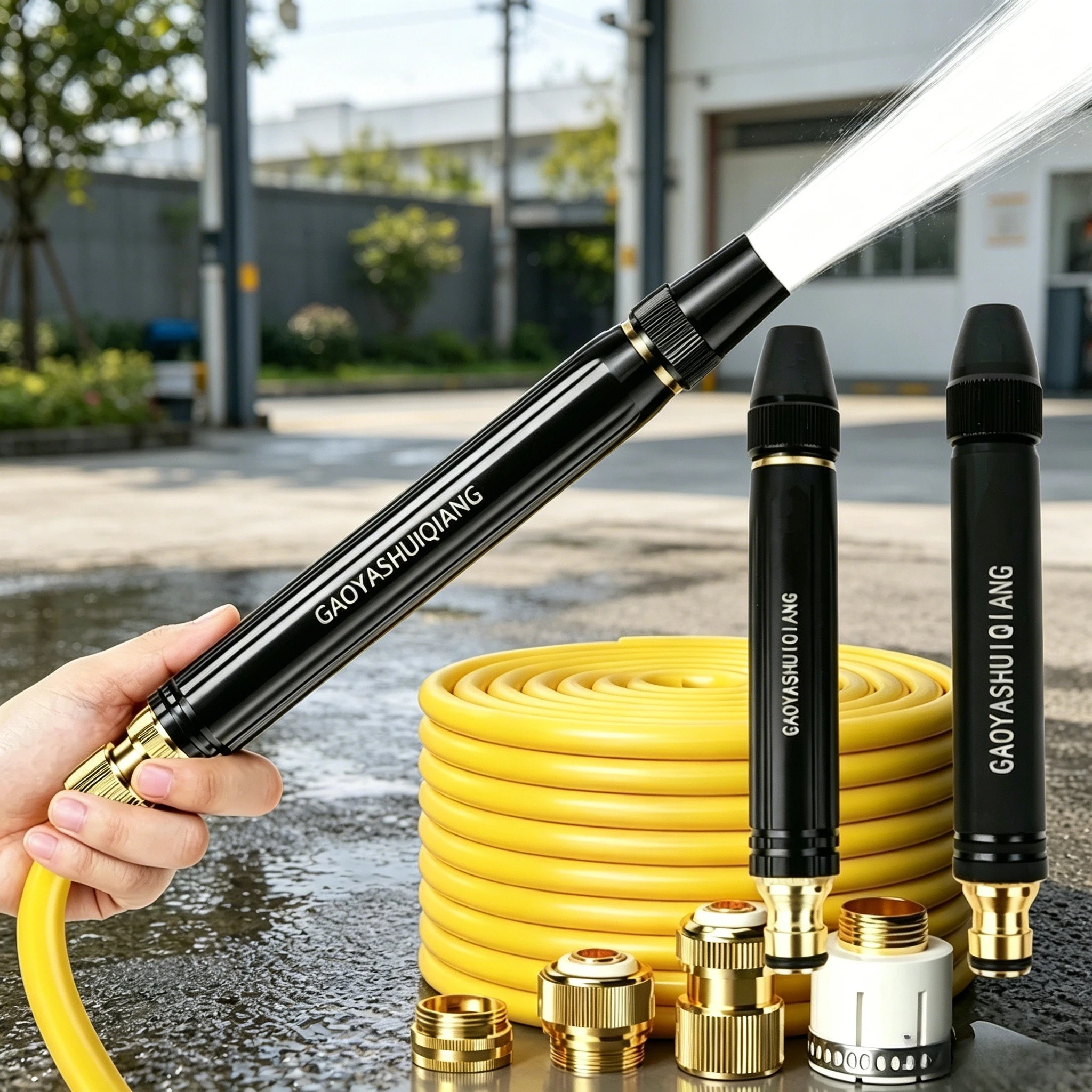 High-Pressure Water Gun Household Car Wash Water Black Car Wash Nozzle Diamond Water Watering Pipe Car Wash Gun