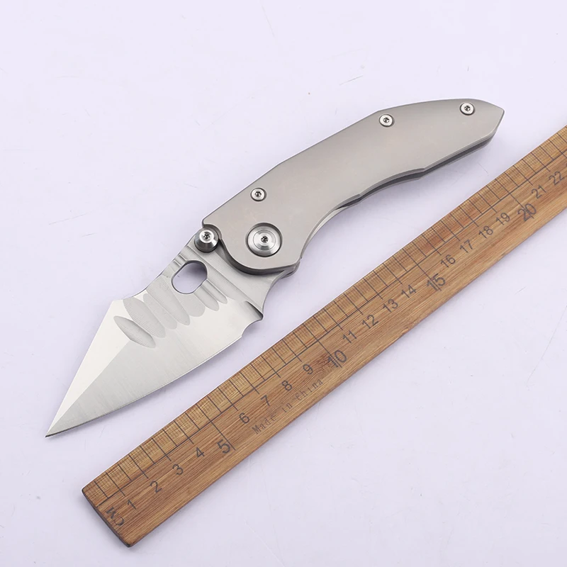 

D2 Steel Folding Knife with Titanium Alloy Handle for Outdoor Survival Camping Hiking - High Hardness Portable EDC Tool