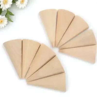 

10Pcs 2.5x5cm Crafting Cones Wooden DIY Accessories Unpainted Mini Cones for Art Projects Handmade Decorations Jewelry Display