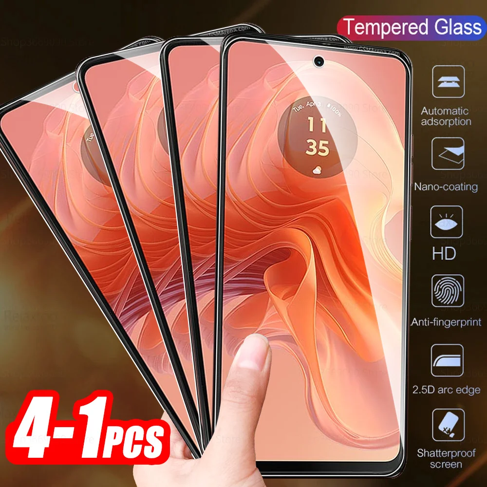 1-4Pcs Full Cover Tempered Glass For Motorola Moto G04 4G Screen Protector For Moto Rola MotoG04 G 04 04G Armor Protective Films