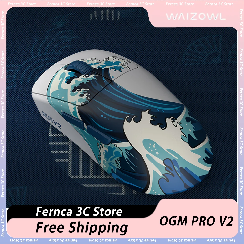 

Waizowl Ogm Pro V2 Mouse Three Mode Lightweight Wireless Mouse Paw3950 8K Polling Rate Game Mouse Mice PC Accessories Customized