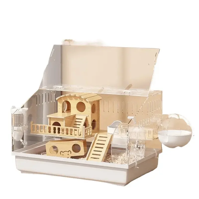 Hamster Cage Panoramic View Transparent Cheap Large Golden Bear Cage Anti-gnawing Space Luxury Villa