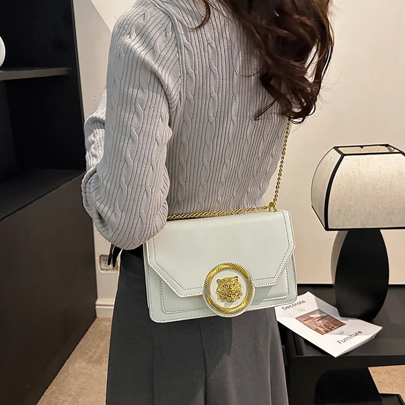 2024 Women\'s Handbag Fashion Chain Shoulder Bag Trend Leather Crossbody Small Square Bag Ladies Casual Tote Messenger Bag