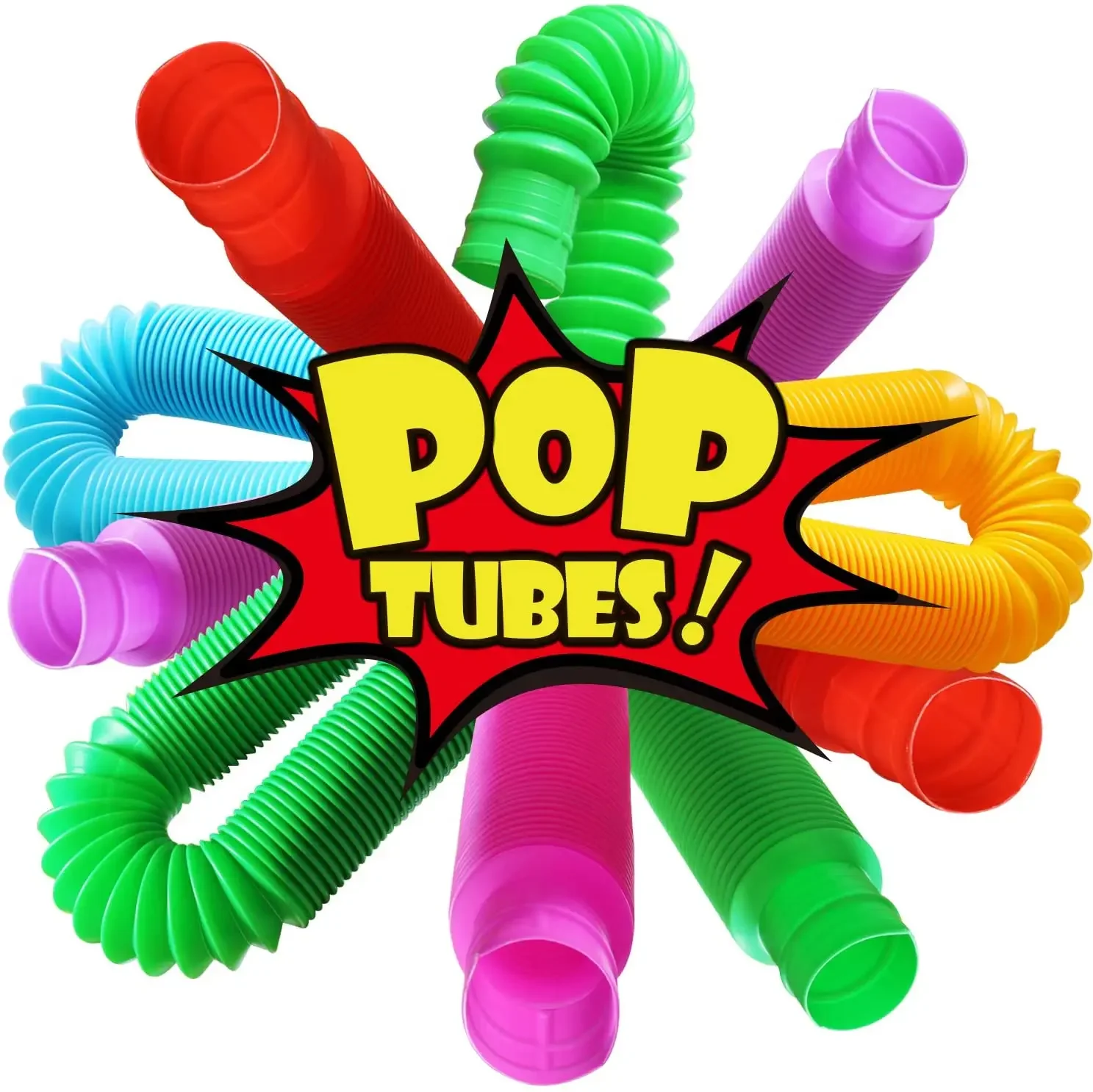 

4 Pack Mini Tube Sensory Fidget Toy Colorful Heavy-Duty for Construction Building Educational Toys for Stress Autism ADHD