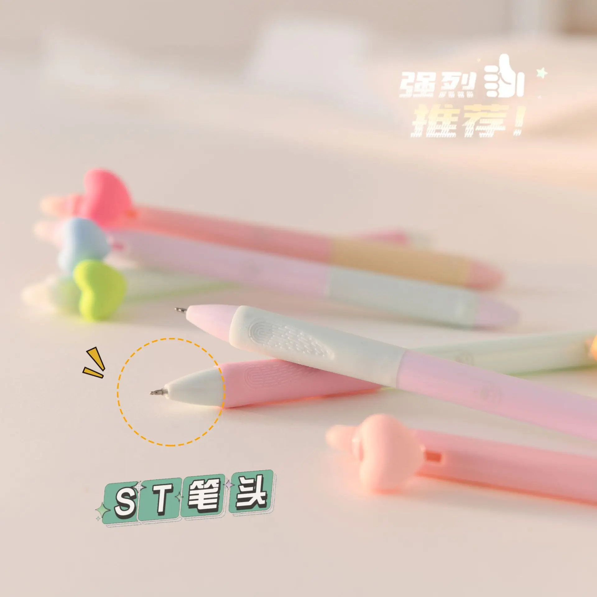 6Pcs Love shape erasable pen kawaii gel pens korean stationery cute Candy colors pens school supplies office accessories pen set