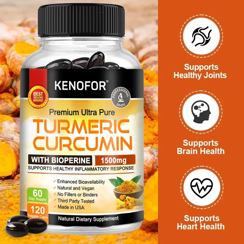 Curcumin & Black Pepper - Highly Absorbed, Ultra-Strength Turmeric Supplement - for Joint Support, Pain Relief, Antioxidant