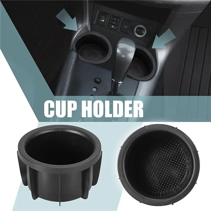 2X Center Console Rubber Cup Holder Inserts 55618-42040 For Toyota RAV4 2006-2012