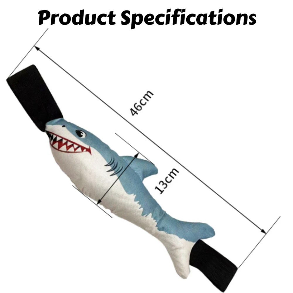 Shark-Shaped Squeaky Tug Toy: Oxford Cloth Chew-Resistant Dog Toy for Interactive Biting and Pulling Games view 6