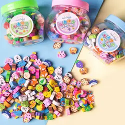 50pcs/set Cartoon Eraser Student Learning Stationery For Child Creative Gift Kids Eraser Fruit Animal Christmas Novelty Eraser