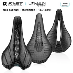RYET Carbon Bicycle Saddle 3D Printed Saddle EVA Saddle Ultralight Bike Seating Triathlon Road MTB Mountain Gravel Cycling Parts