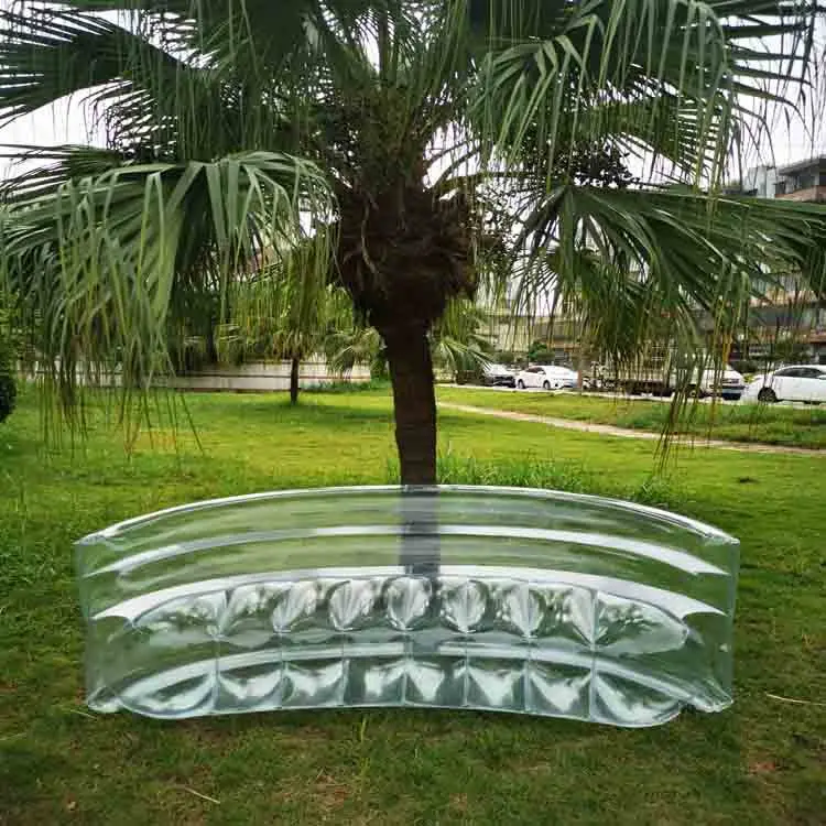 

Inflatable curved transparent love seat Outdoor lounge chair foldable