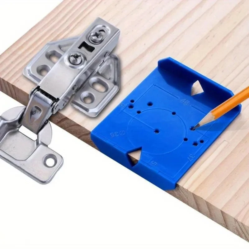 Woodworking Hinge Drill Locator ABS Cabinet Door Hinge Installation Aid Cabinet Hinge Punch Locator Ruler Template
