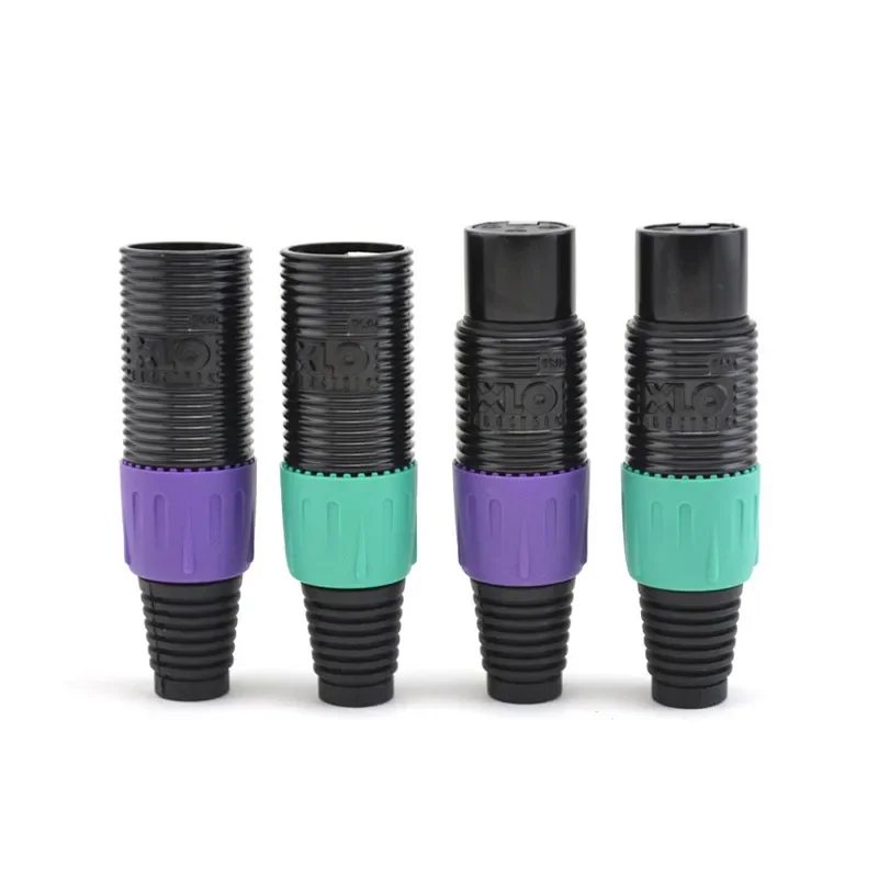 Conector de Cable de Audio HiFi, 4 piezas, chapado en oro, 3 pines, XLR