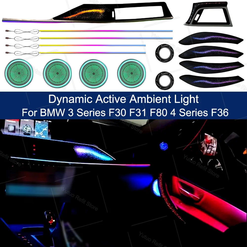 Dynamic Active Ambient Light For BMW 3 Series F30 F31 F80 4 Series F36 Upgrade Accessories Atmosphere Lights LHD RHD