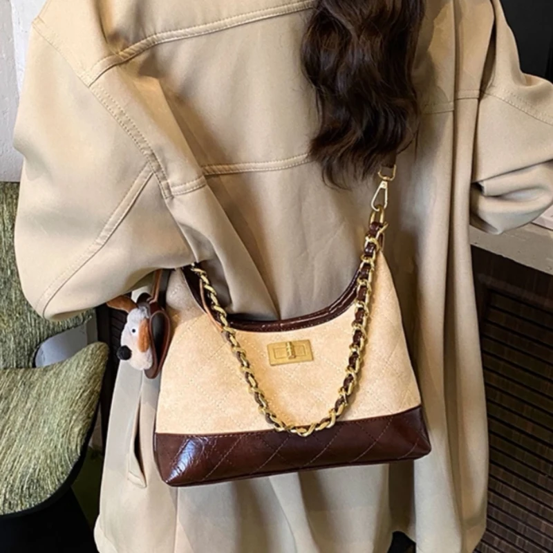 

Стильные сумки через плечо, популярный элегантный внешний вид, модная сумка на цепочке для подмышек, универсальная сумка на плечо для покупок и путешествий