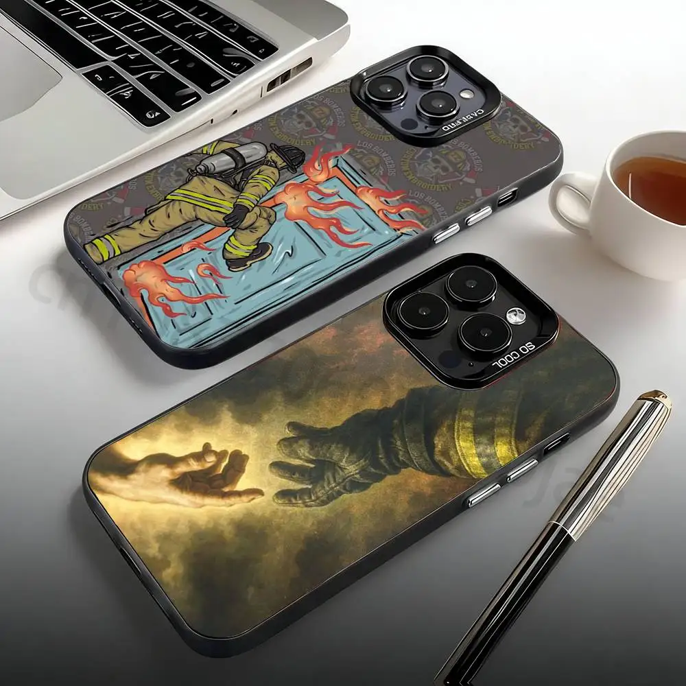 

Fireman Firefighter Phone Case For iPhone 17,16,15,14,13,12,11,Pro,Max,Plus,Mini Candy Matte Shockproof Cover