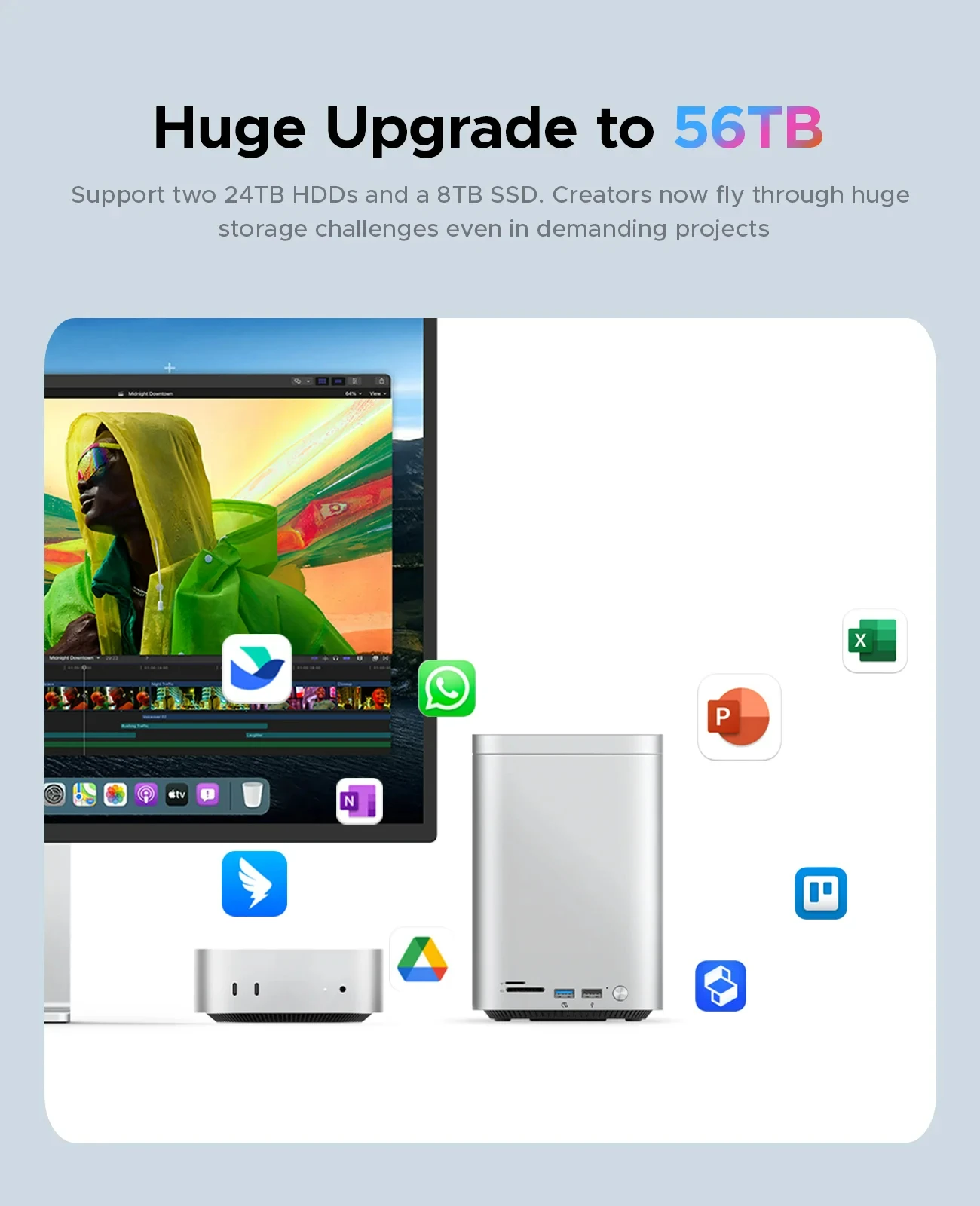 ORICO 2.5/3.5" M.2 SSD Case Hard Drive Enclosure Mini Tower Mac Mini M4 Dock Type C Docking Station Desktop Hybrid Storage DAS