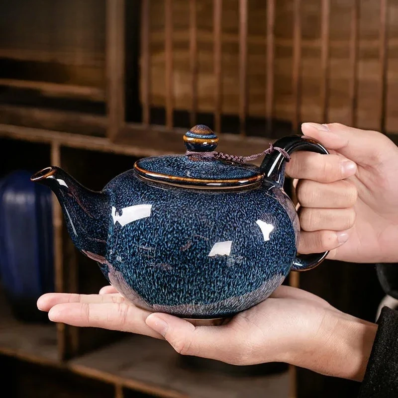 

680ml Dehua Retro Temmoku Glaze TeaPot Large Capacity Personal Handmade Teapot Home Teaware Tie Guanyin Chinese Teaset Ceremony