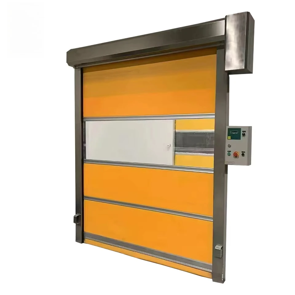 Modern High-Speed Automatic PVC Door Stainless Steel Entry Door for Warehouse and Workshop Use Polymer Main Material