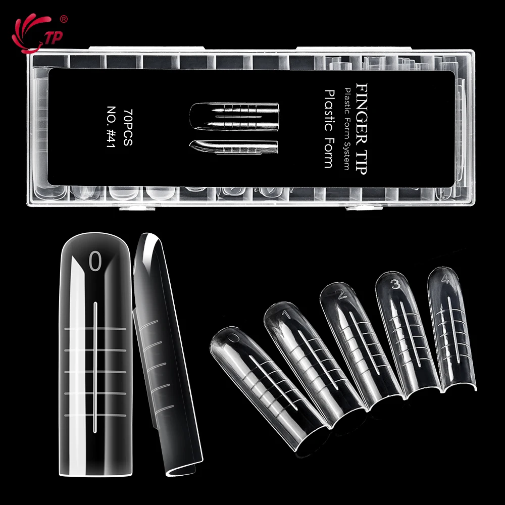 TP مسمار أشكال مزدوجة واضح نظام تمديد الأظافر الأشكال العليا غطاء كامل بولي جيل للأظافر قالب قابلة لإعادة الاستخدام أشكال الأظافر مسمار الفن تصميم 70 قطعة #1