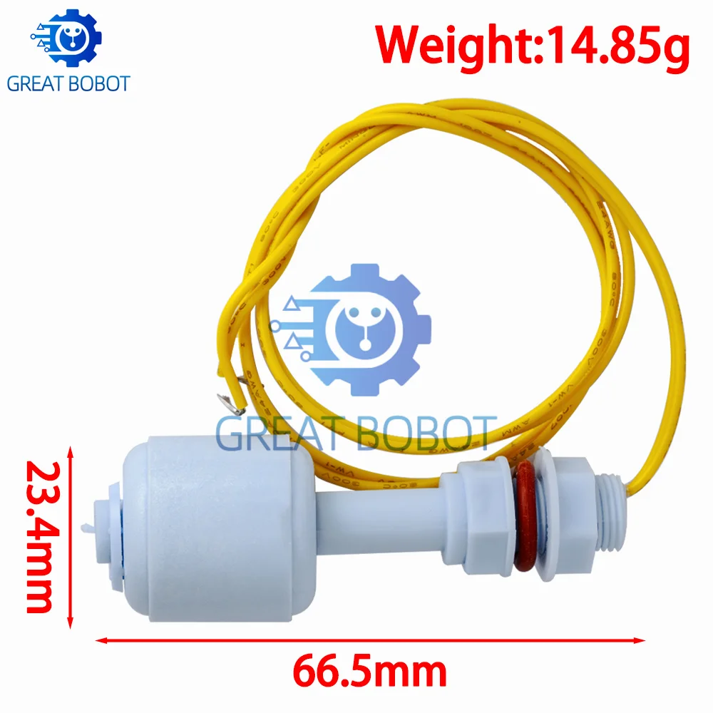 BS 1pcs 52mm PP Liquid Water Level Sensor Horizontal Float Switch Down