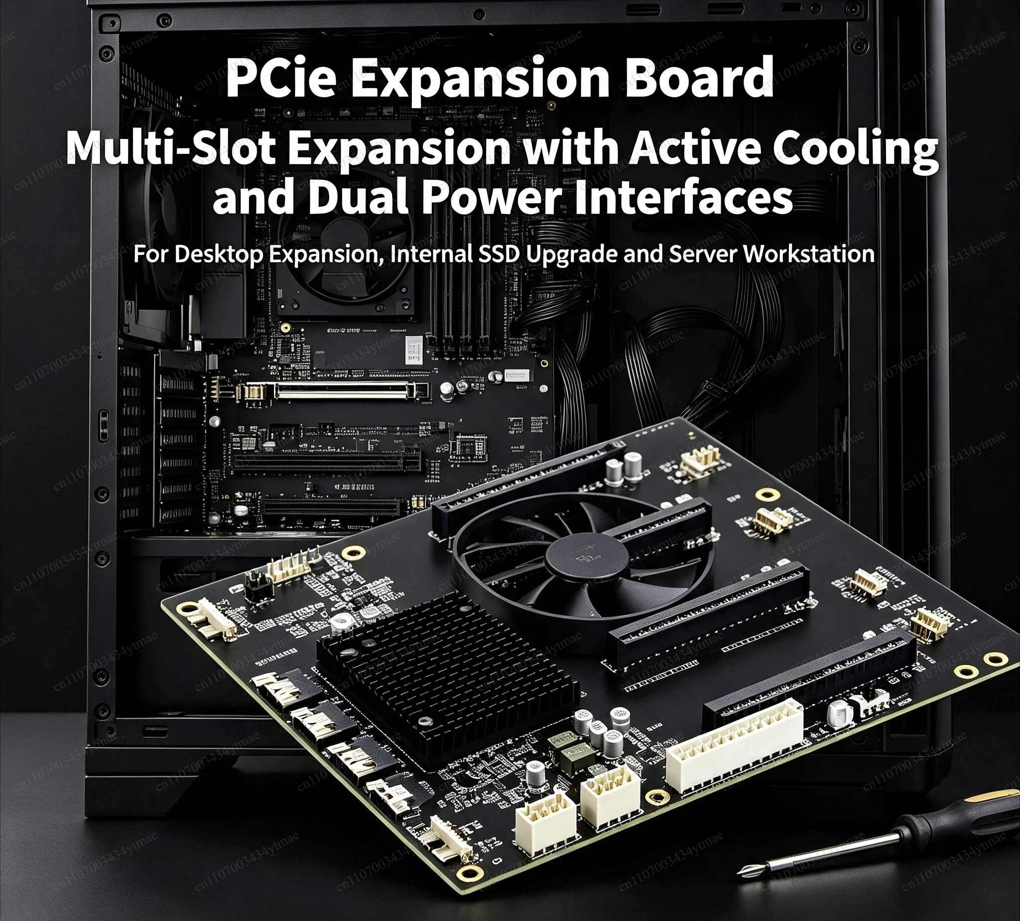 4‑Slot PCIe4.0 GPU Expansion Card PLX88096 Chip, Support 4 GPUs, U.2 Transfer Adapter, 65mm Spacing For Server Workstation