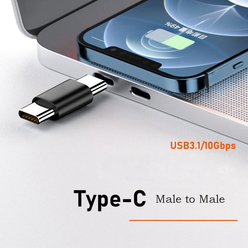 Type USB C Adapter Converter Male to Female Extend Cable Data Transfer Phone Tablet Charging Dongle USB C F to F Plug Adapter