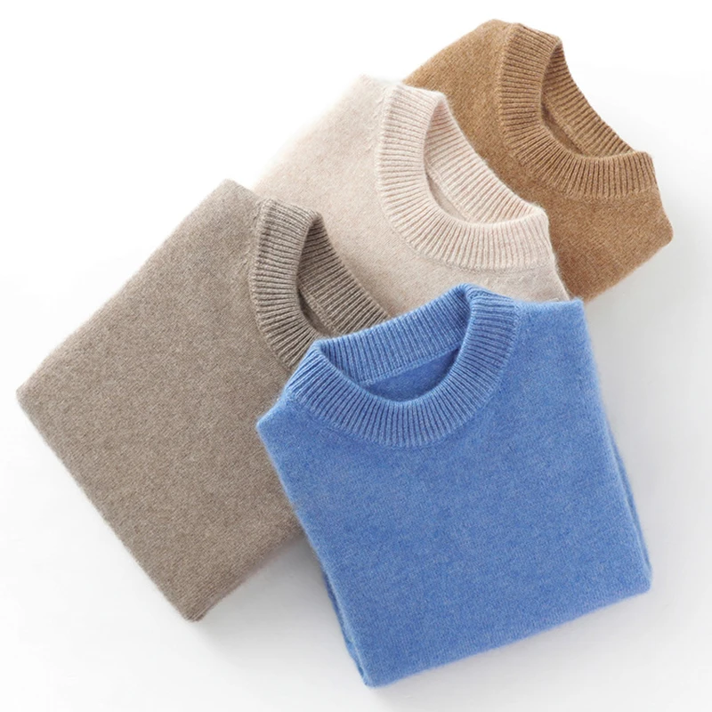 

Children cashmere sweater Boys Girl Round neck pullover sweater Thickened keep warm winter clothing Casual solid color sweater