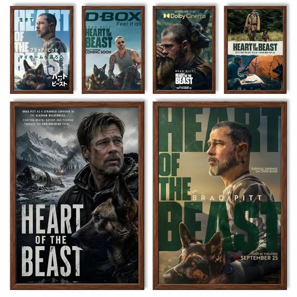Intense Action Thriller Movie Heart of the Beast Poster Self‑Adhesive Waterproof Sticker House  Coffee Bar Wall Art Home Decor