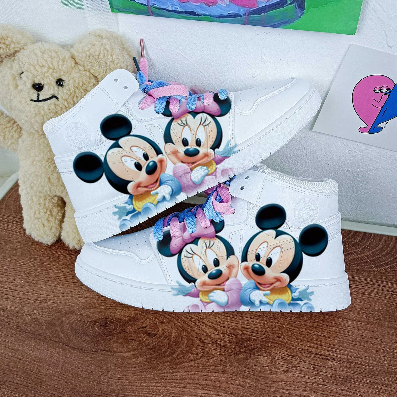 Nowy Disney kreskówka kobiety księżniczka Minnie Mickey Mouse śliczne obuwie antypoślizgowe buty sportowe z miękkim dnem na prezent dla dziewczynki