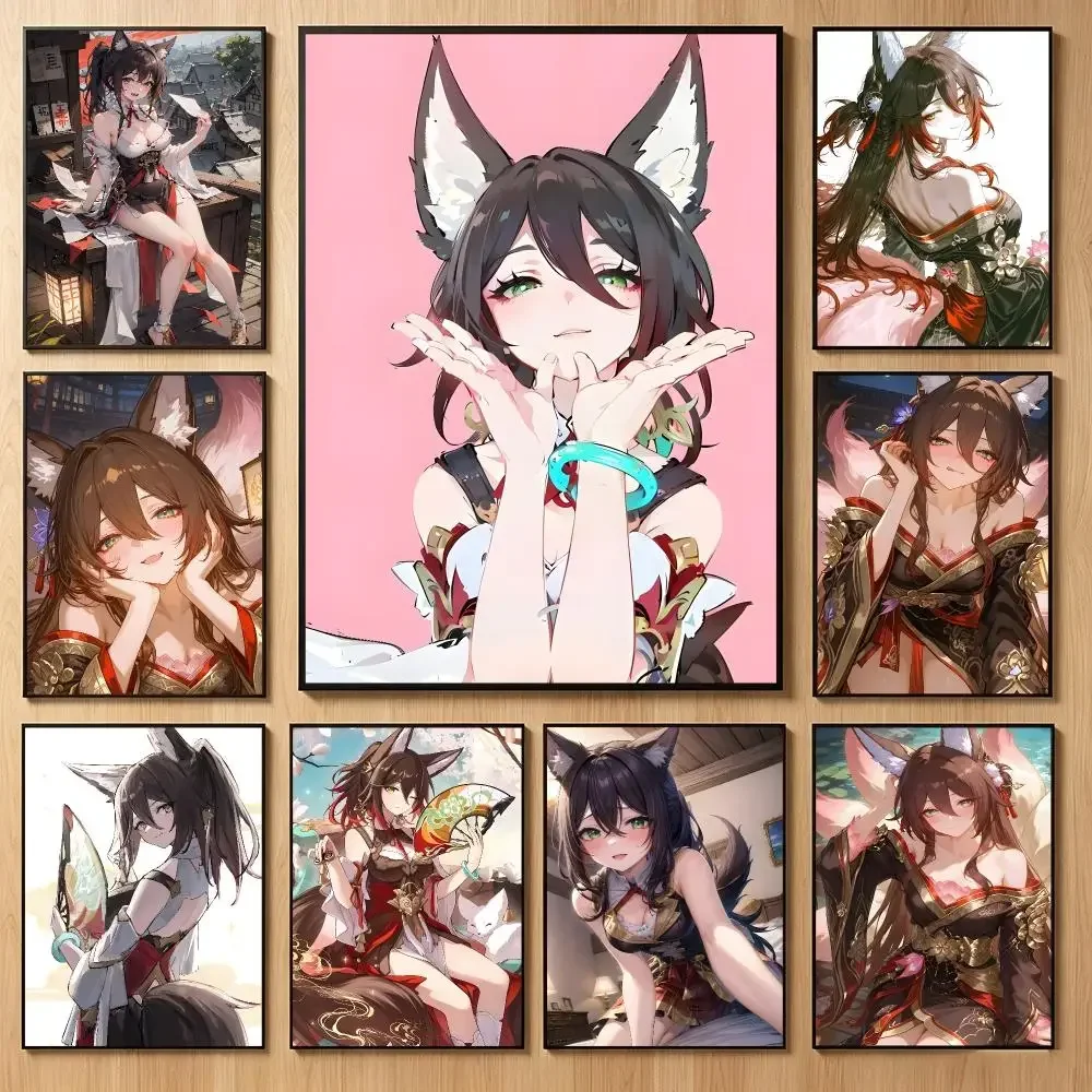 Exciting Game H-Honkai Star Rail Tingyun Poster Classic Self-Adhesive PP Wall Sticker for Living Room Bar Decor Gift