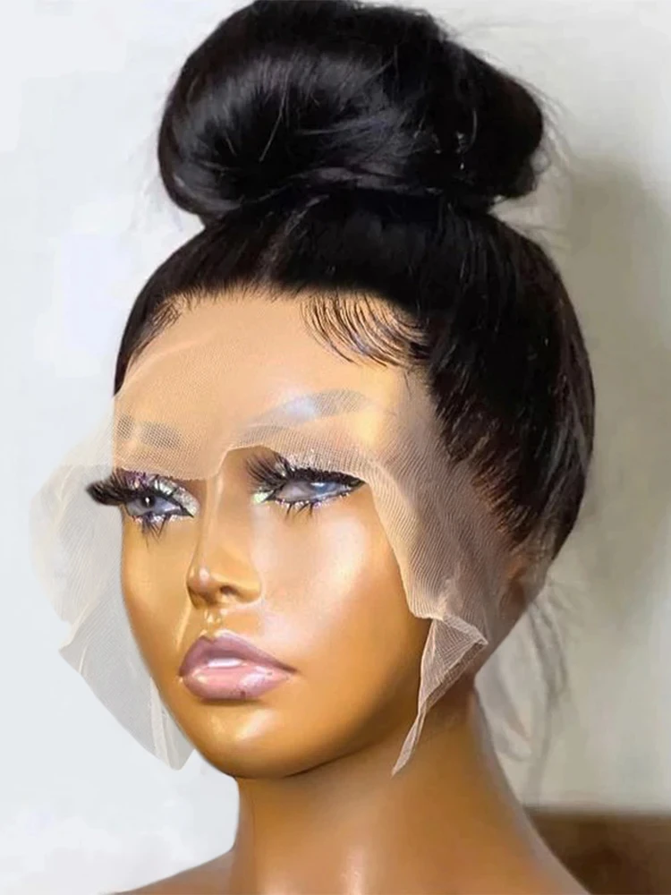 Hidden Drawstring 360 Full Lace Frontal Human Hair Wig Bone Straight 13x4 13x6 HD Transparent Lace Front Wigs 230% For Women