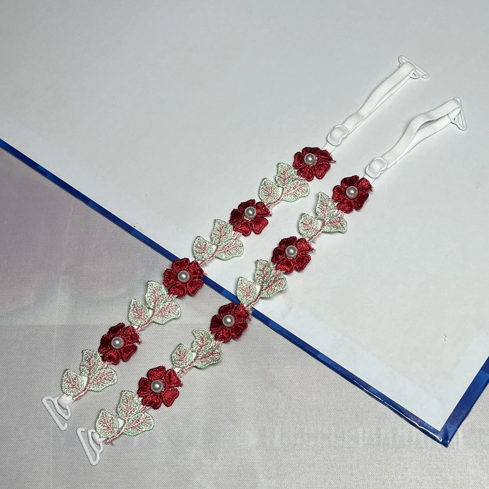 Creative Gift Removable Floral Bra Straps Lace Anti-slip Shoulder Straps Elastic Decorative Floral Shoulder Belts
