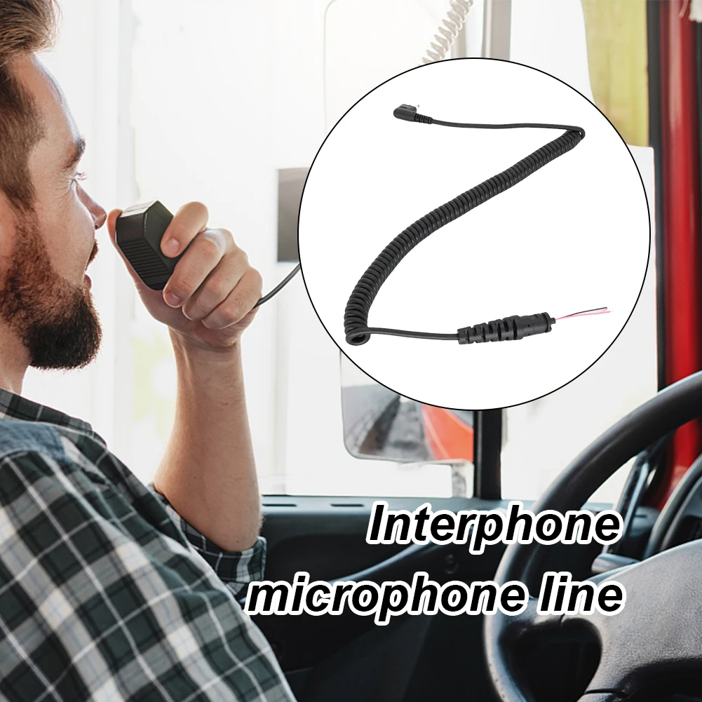 Kabel PTT 4-Wire dengan Speaker dan Pegas, Kabel Mikrofon Genggam 2-pin untuk Motorola GP3688 GP88 untuk Hytera Wakie Talkie